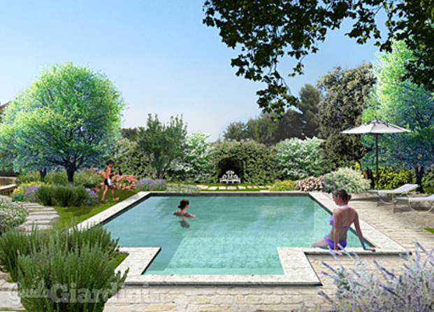 Giardini con piscine