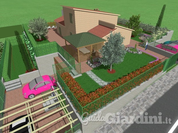 Progettazione di giardino su casa singola 